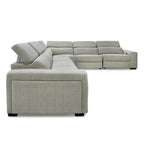 Gering - Modern Beige Fabric Sectional Sofa With 2 Power Recliners