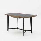 Girard - Modern Walnut & Black Glass Desk