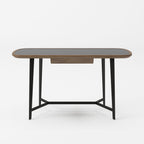Girard - Modern Walnut & Black Glass Desk