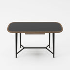 Girard - Modern Walnut & Black Glass Desk