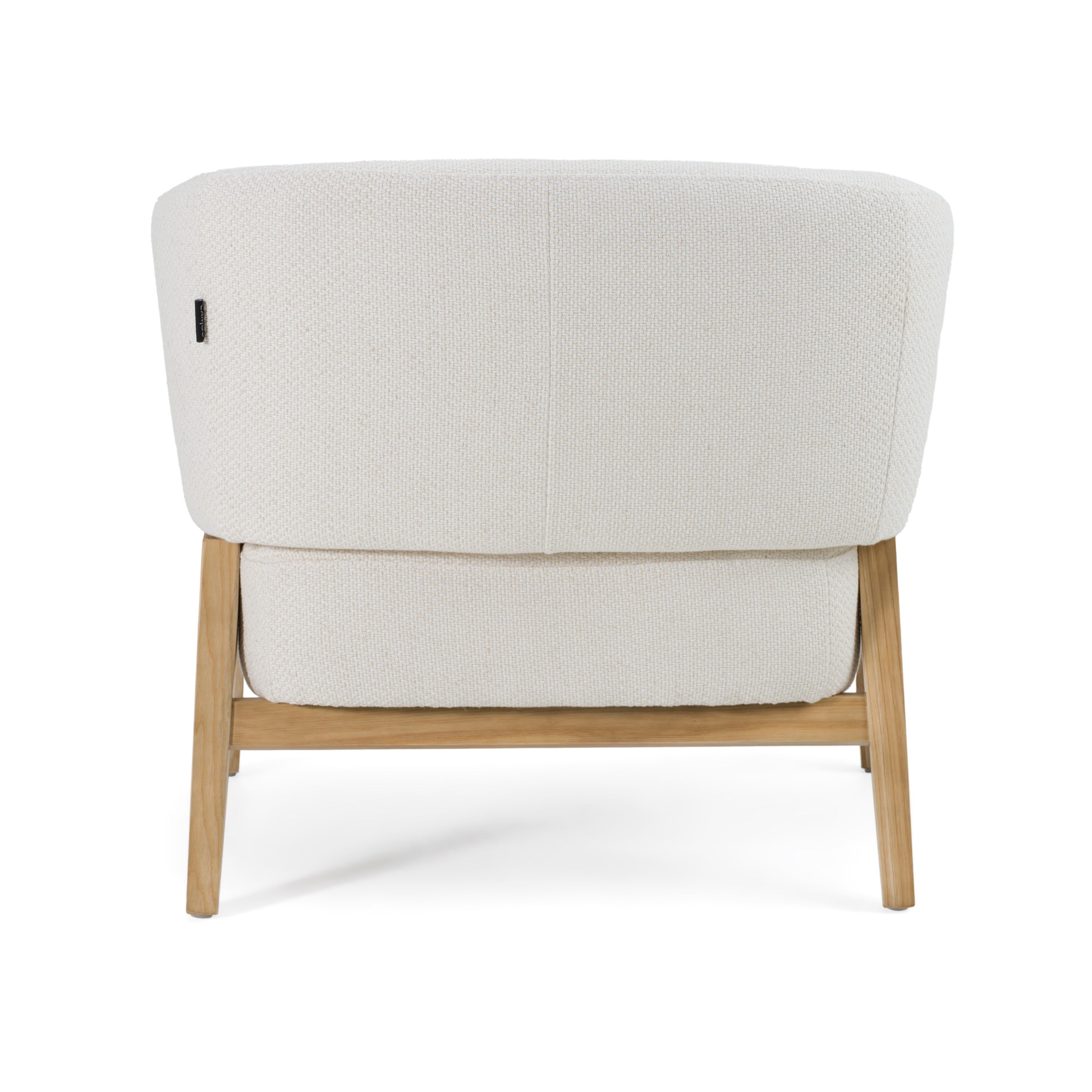 Giselle - Mid-Century Modern Off-White Fabric Accent Chair