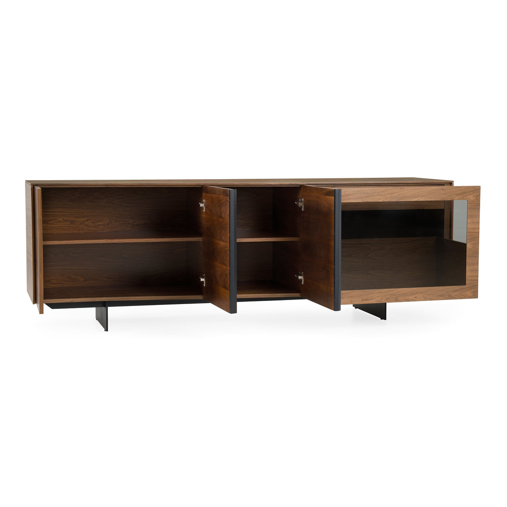 Glencoe - Modern Walnut & Grey Glass Buffet