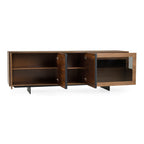 Glencoe - Modern Walnut & Grey Glass Buffet