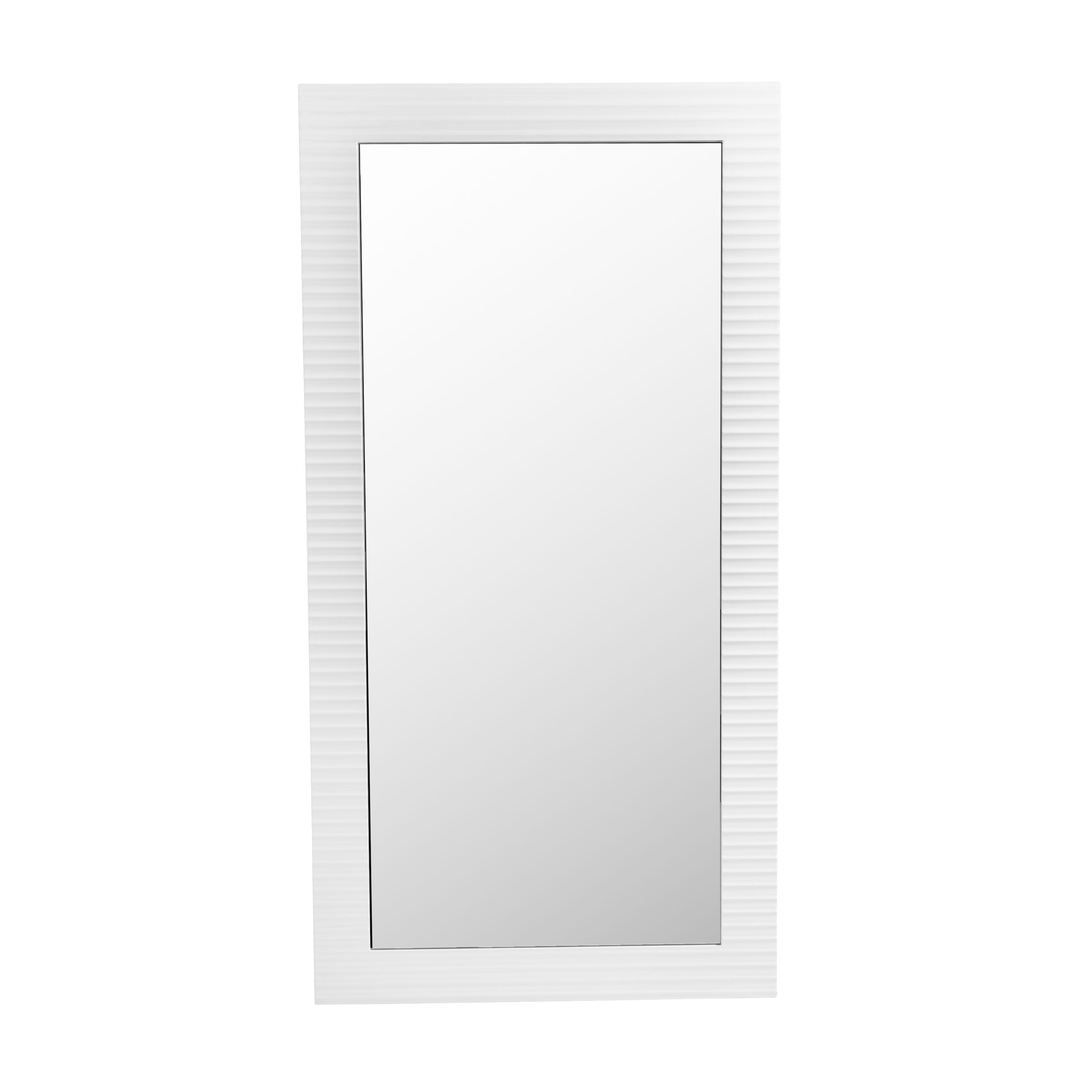Glinda - Modern Pearl White Floor Mirror