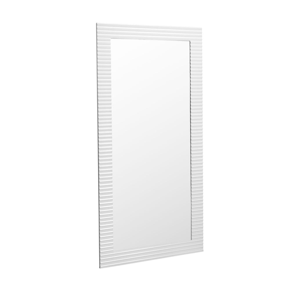 Glinda - Modern Pearl White Floor Mirror