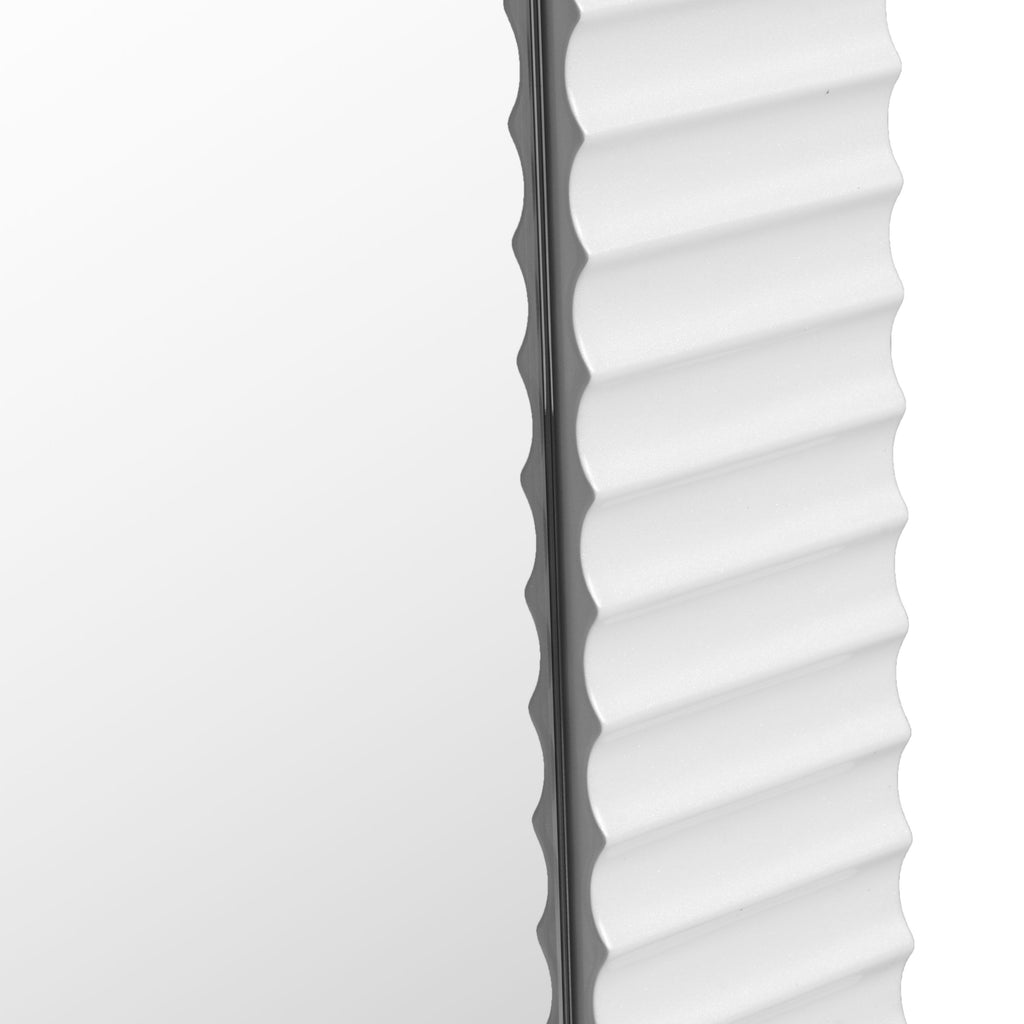 Glinda - Modern Pearl White Floor Mirror
