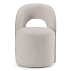 Gordon - Modern Cream Fabric Swivel Dining Chair