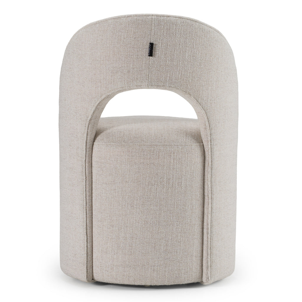 Gordon - Modern Cream Fabric Swivel Dining Chair