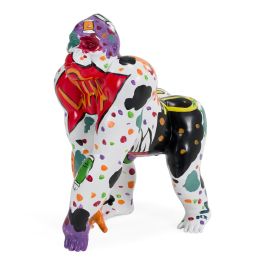 Graffiti Gorilla - White + Multi - Color Sculpture