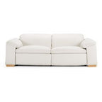 Gregory - Modern Off-White Leather Sofa with 2 Recliners