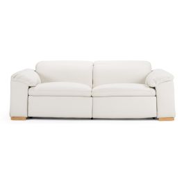 Gregory - Modern Off-White Leather Sofa with 2 Recliners