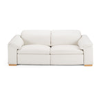 Gregory - Modern Off-White Leather Sofa with 2 Recliners