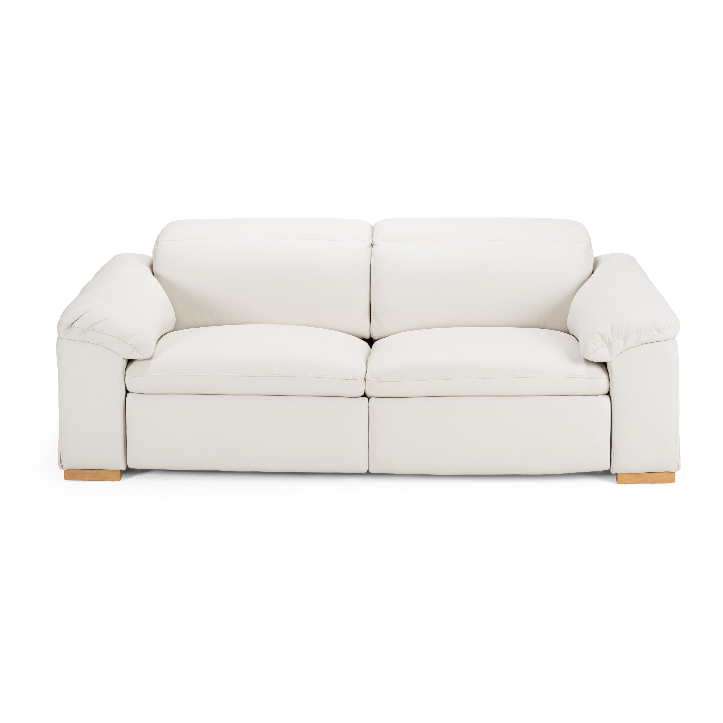 Gregory - Modern Off-White Leather Sofa with 2 Recliners