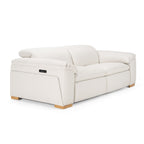 Gregory - Modern Off-White Leather Sofa with 2 Recliners