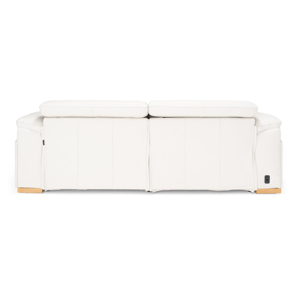 Gregory - Modern Off-White Leather Sofa with 2 Recliners