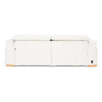 Gregory - Modern Off-White Leather Sofa with 2 Recliners
