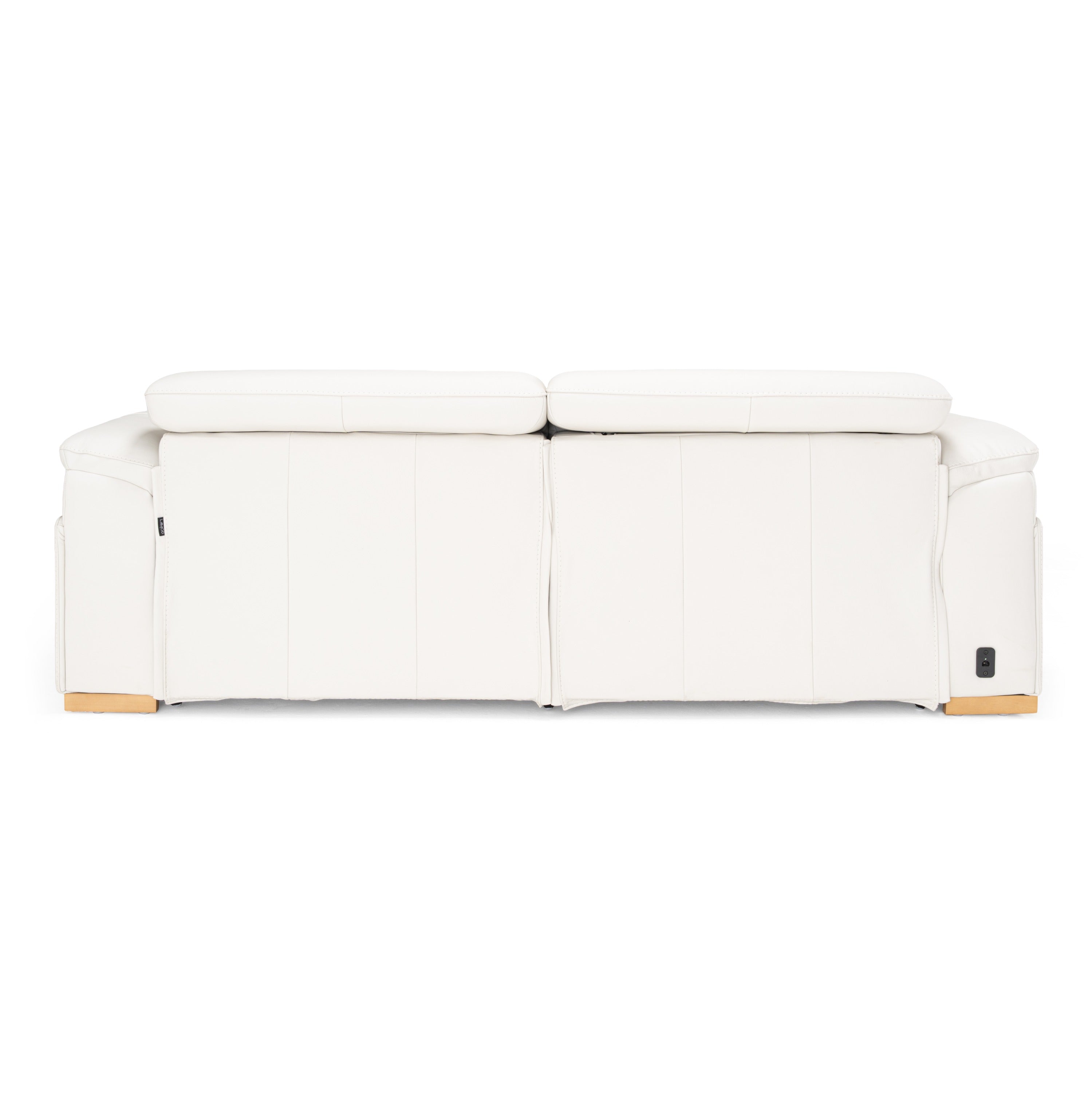Gregory - Modern Off-White Leather Sofa with 2 Recliners