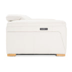 Gregory - Modern Off-White Leather Sofa with 2 Recliners