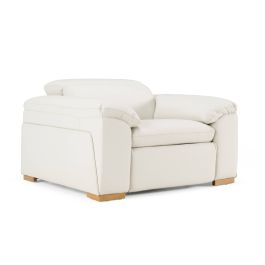 Gregory - Modern Off-White Leather Recliner Chair