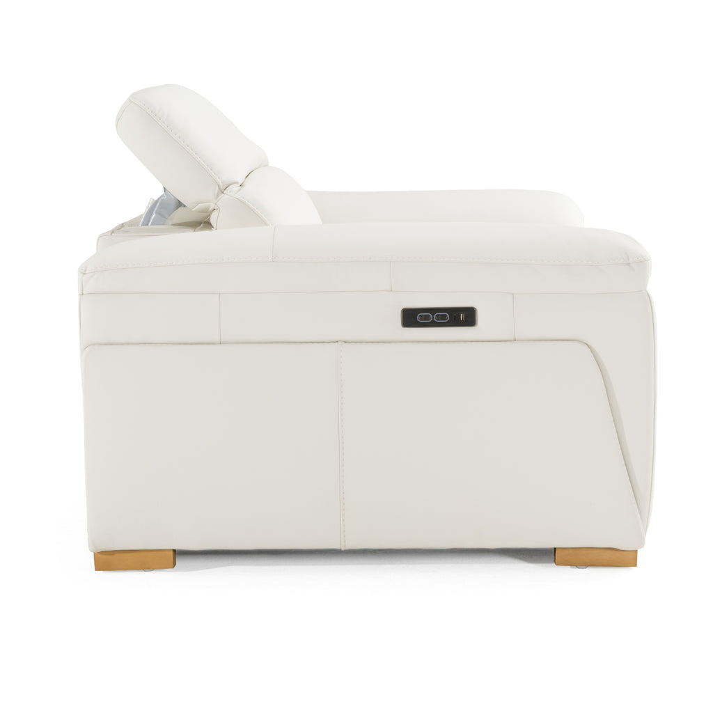 Gregory - Modern Off-White Leather Recliner Chair