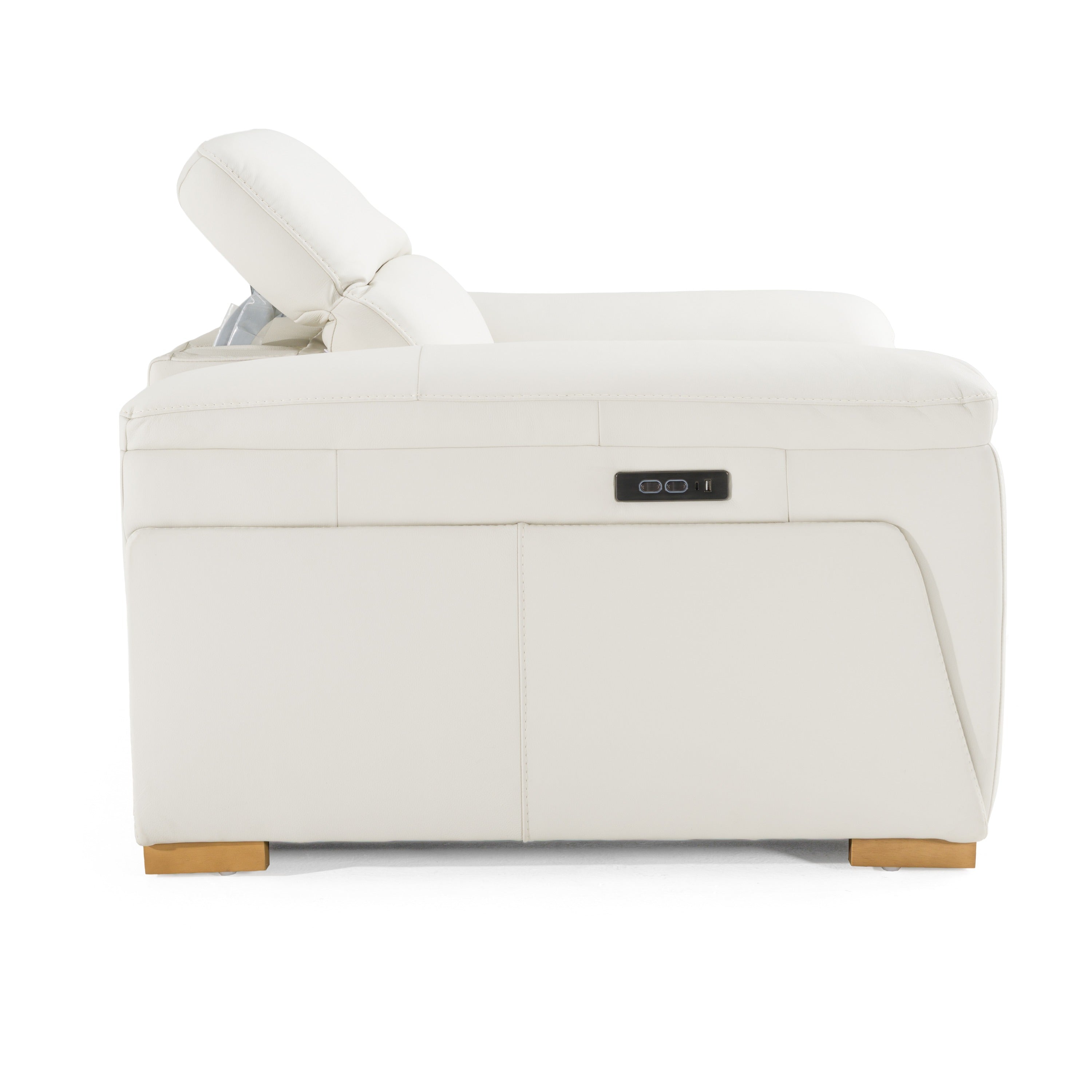 Gregory - Modern Off-White Leather Recliner Chair