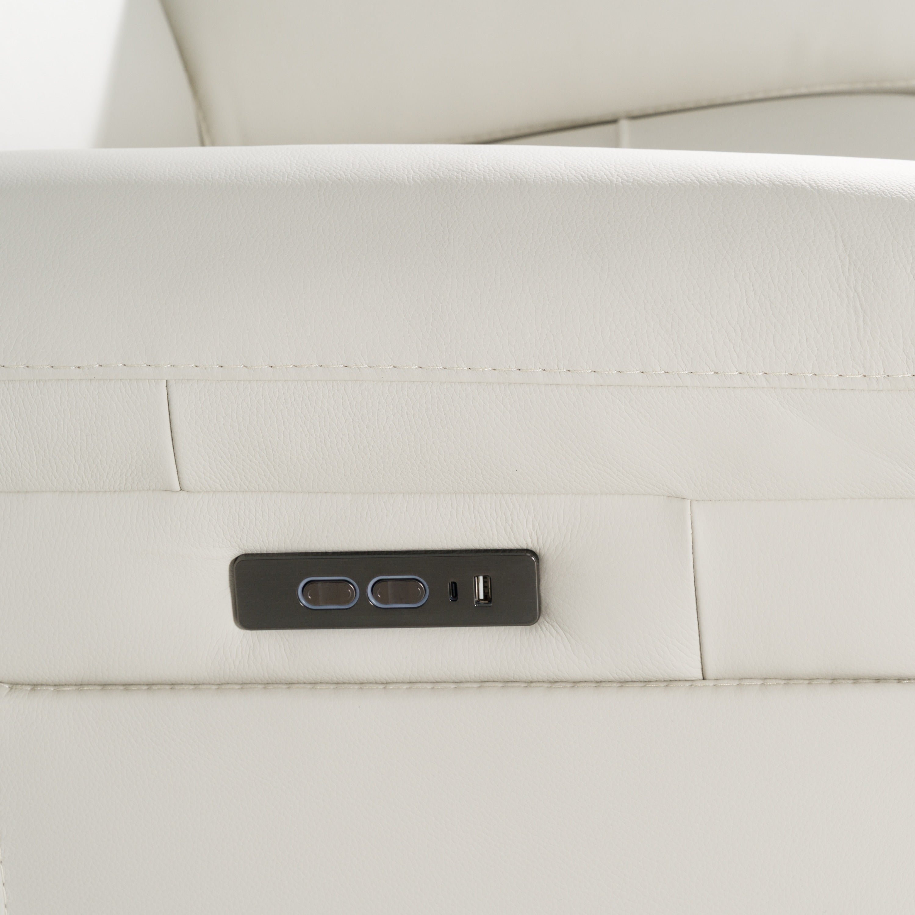 Gregory - Modern Off-White Leather Recliner Chair
