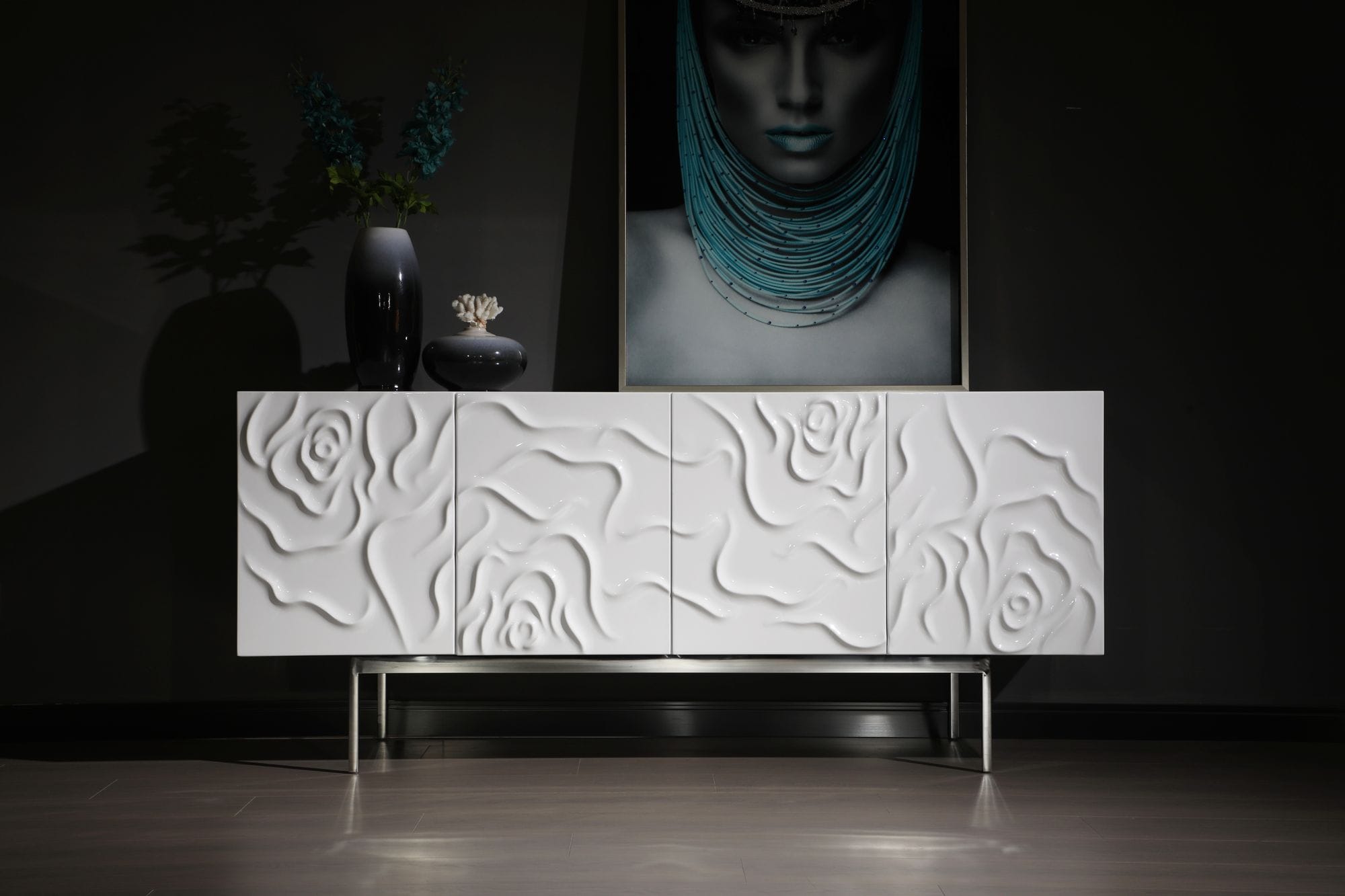 Gwen - Modern White High Gloss Buffet