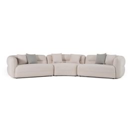 Nomad - Modern Off-White Fabric Curved Sectional Sofa