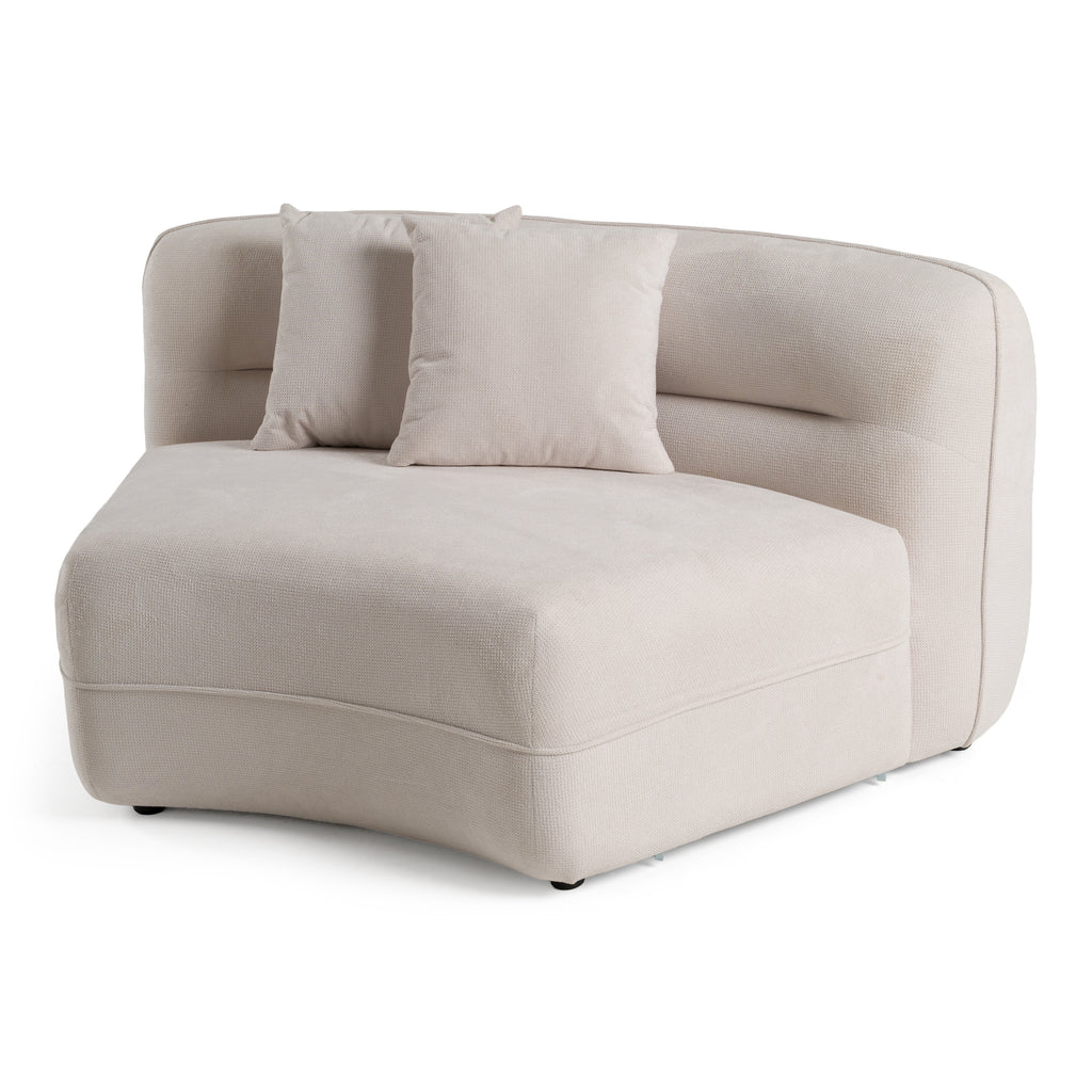 Nomad - Modern Off-White Fabric Curved Sectional Sofa