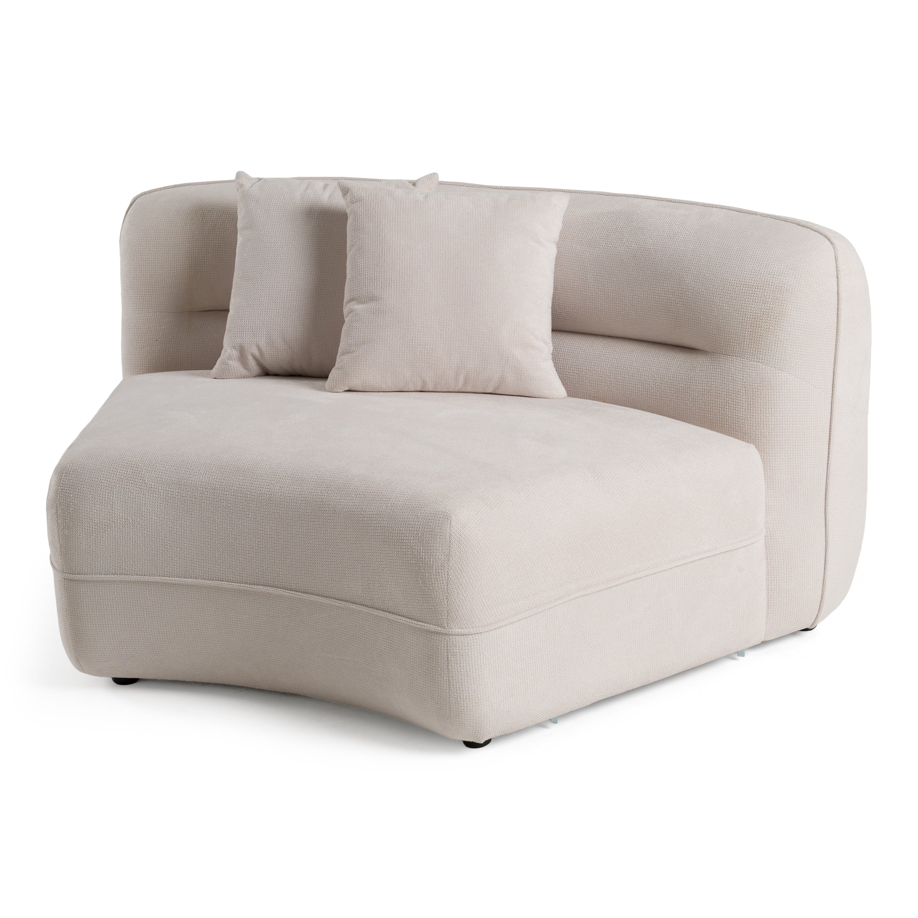 Nomad - Modern Off-White Fabric Curved Sectional Sofa
