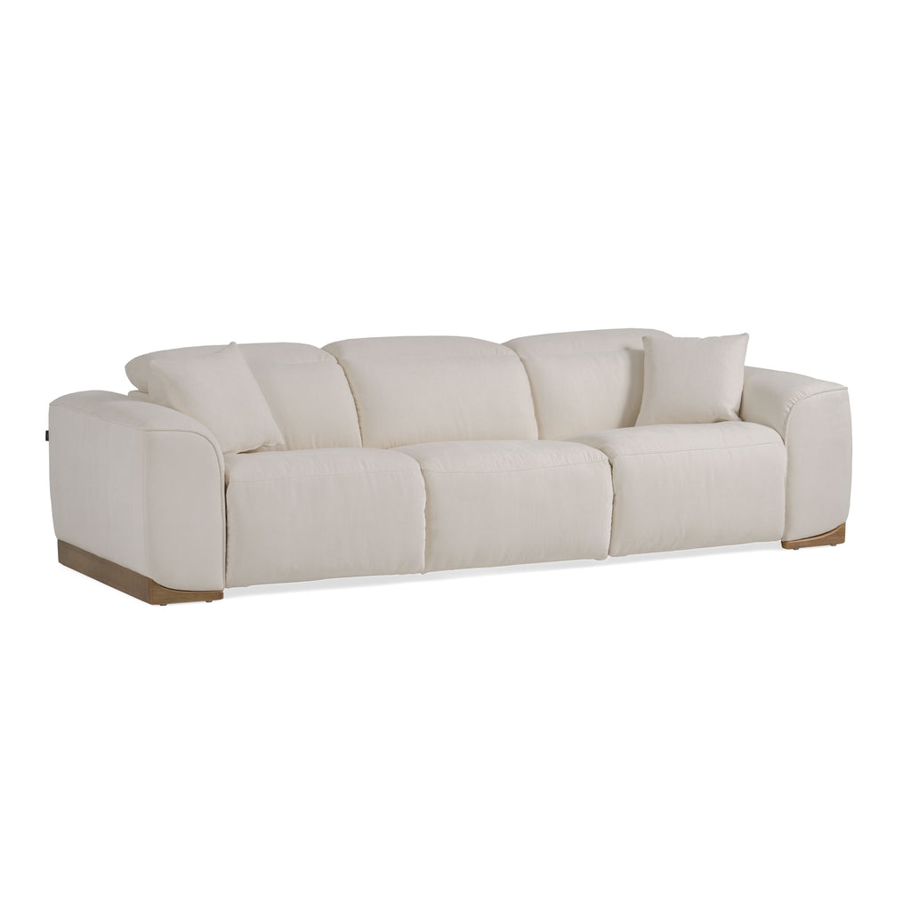 Hagerty - Modern Off-White Fabric Sofa With 2 Power Recliners