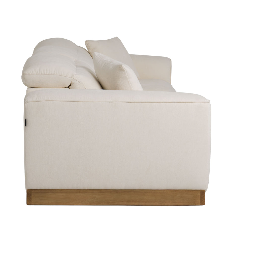 Hagerty - Modern Off-White Fabric Sofa With 2 Power Recliners