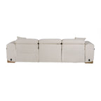 Hagerty - Modern Off-White Fabric Sofa With 2 Power Recliners