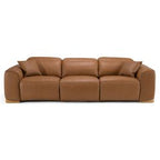 Hagerty - Modern Brown Leather Sofa with 2 Power Recliners