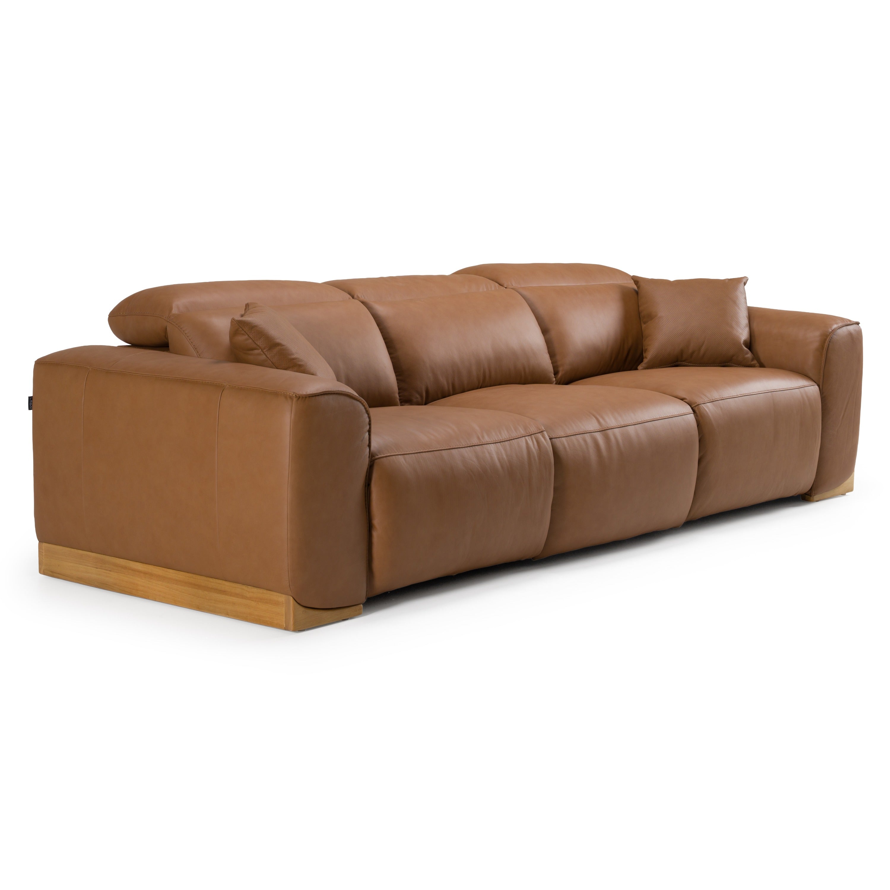 Divani Casa Hagerty - Modern Brown Leather Sofa with 2 Power Recliners