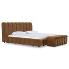 Harris - Modern Brown Fabric Bed - Modern Brown Fabric Bed