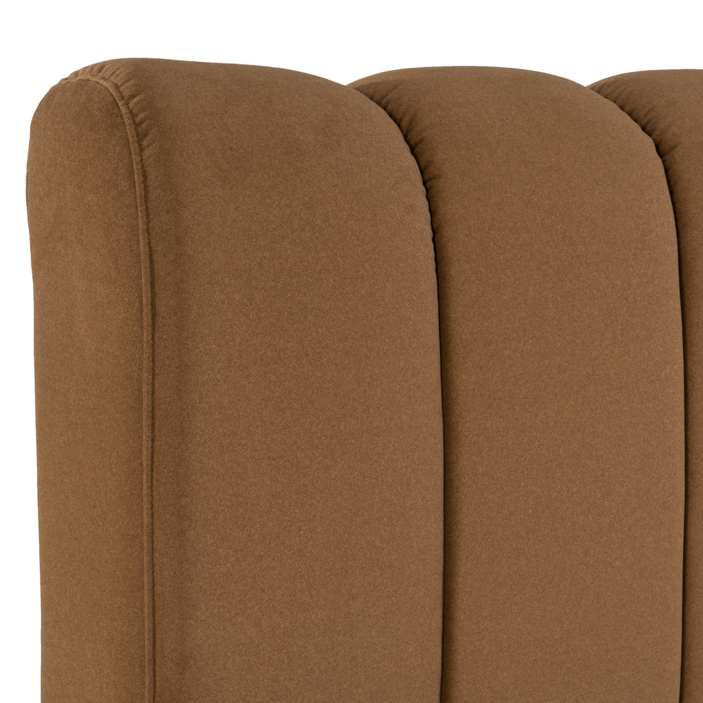 Harris - Modern Brown Fabric Bed - Modern Brown Fabric Bed