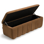 Harris - Modern Brown Fabric Bench with Storage