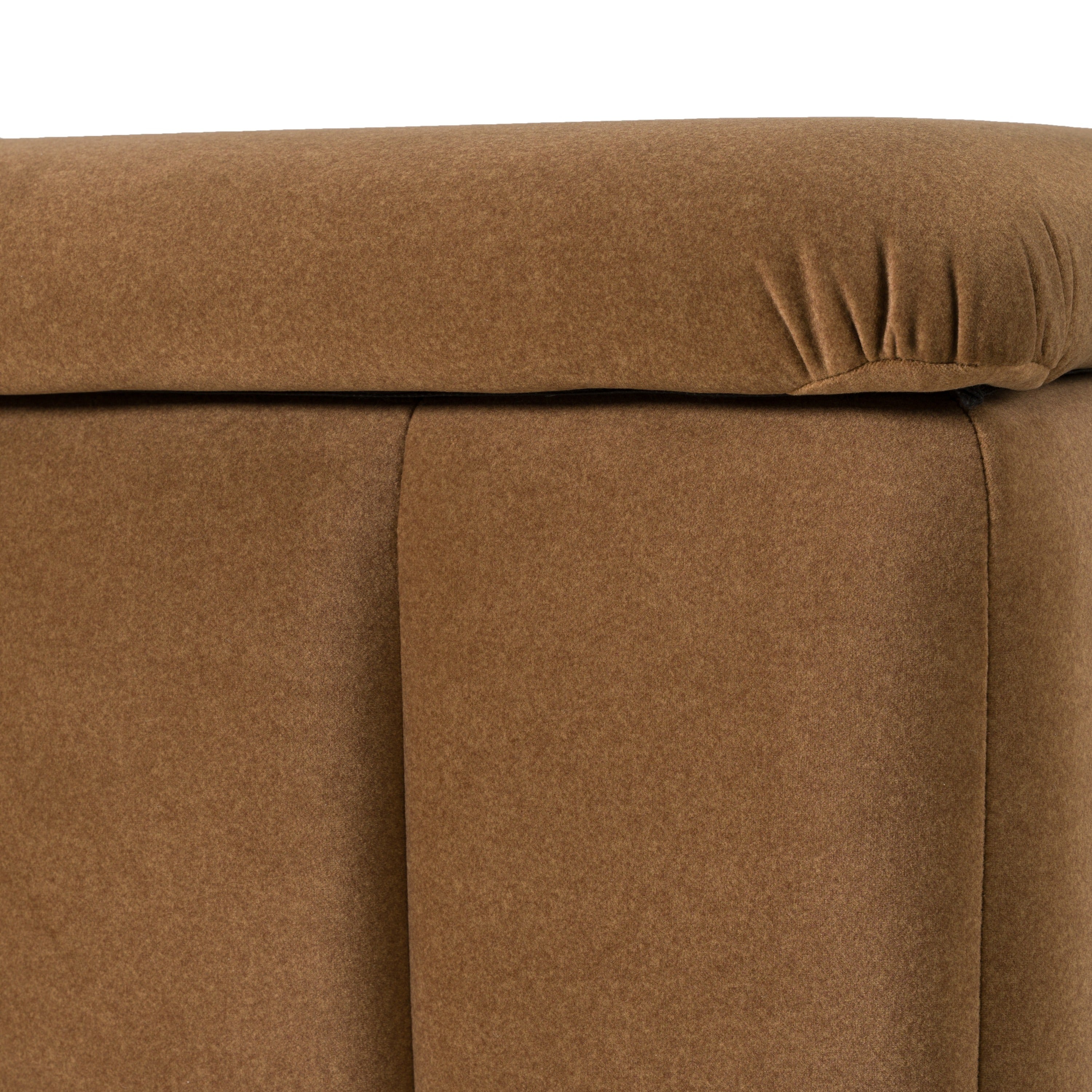 Harris - Modern Brown Fabric Bench with Storage