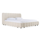 Harris - Modern Off-White Fabric Bed - Modern Off - White Fabric Bed - Queen