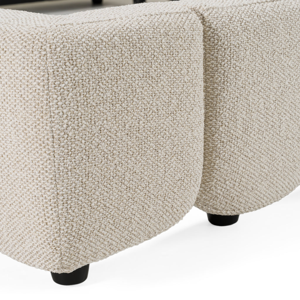 Harris - Modern Off-White Fabric Bed - Modern Off - White Fabric Bed