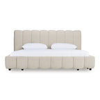 Harris - Modern Off-White Fabric Bed - Modern Off - White Fabric Bed