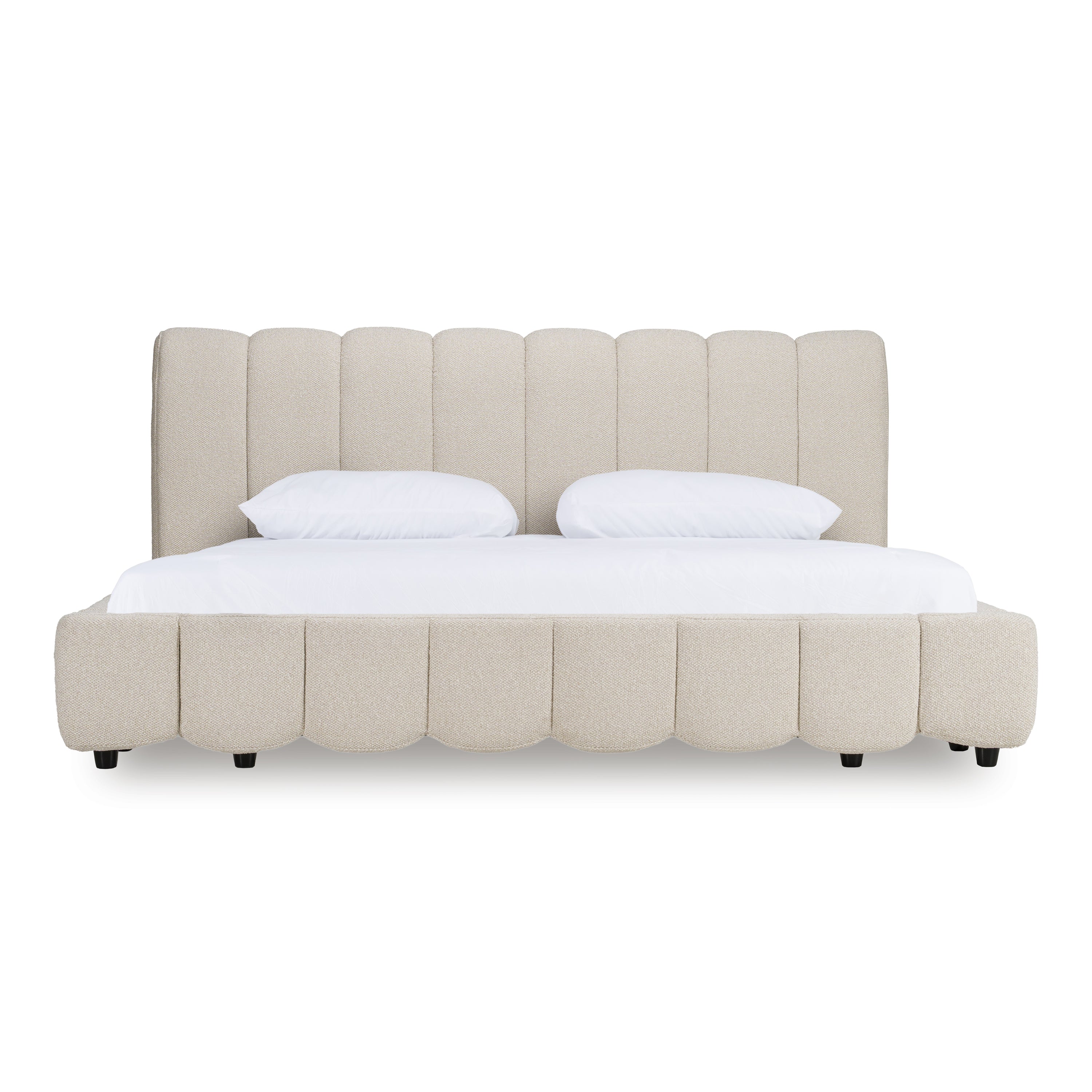 Harris - Modern Off-White Fabric Bed - Modern Off - White Fabric Bed