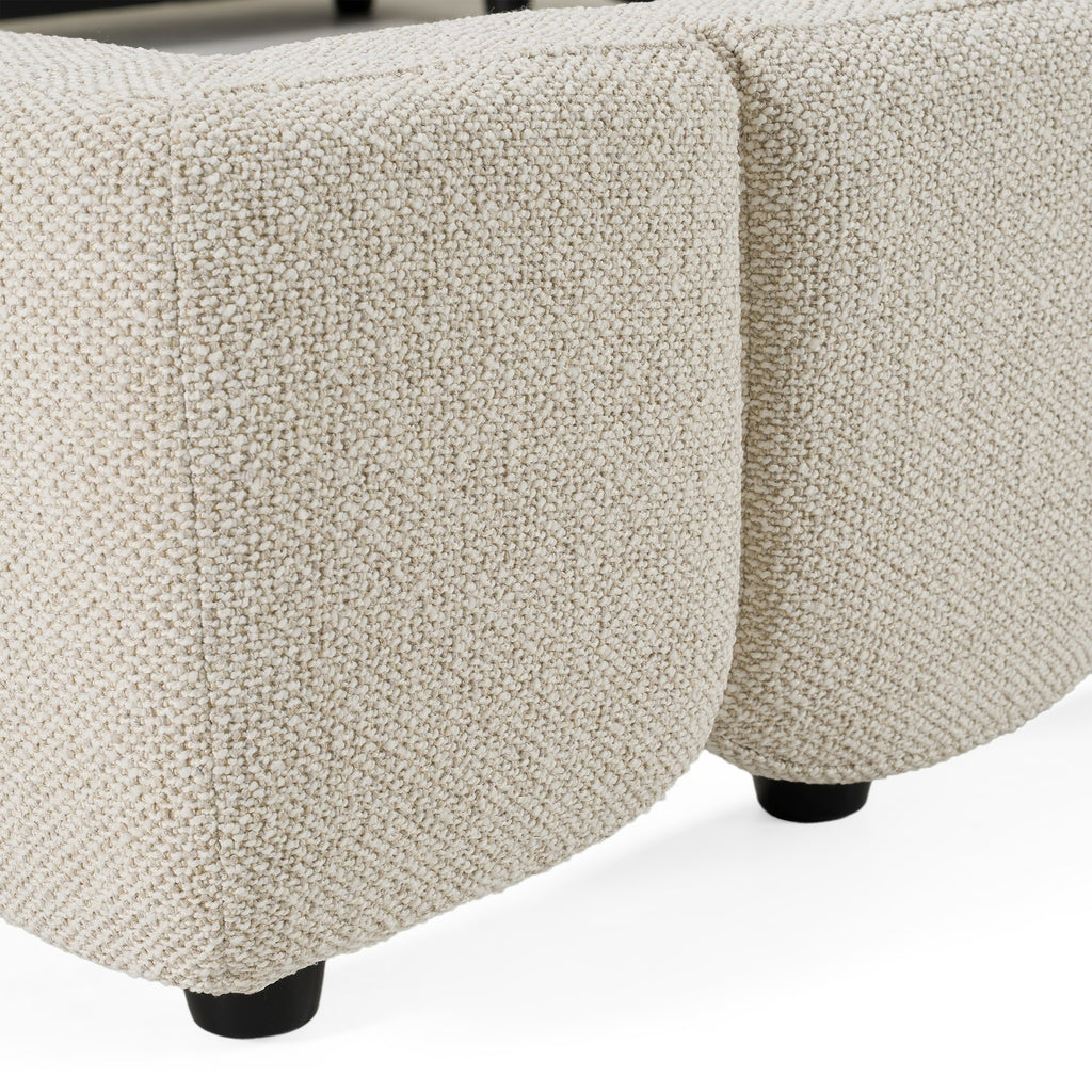 Harris - Modern Off-White Fabric Bed - Modern Off - White Fabric Bed