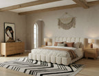 Harris - Modern Off-White Fabric Bed - Modern Off - White Fabric Bed