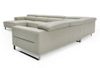 Hawkey - Contemporary Light Grey Leather LAF Chaise Sectional Sofa