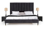 Eastern King Hemlock Modern Grey Velvet Bed