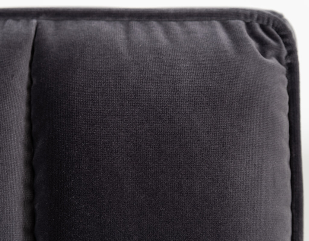 Eastern King Hemlock Modern Grey Velvet Bed