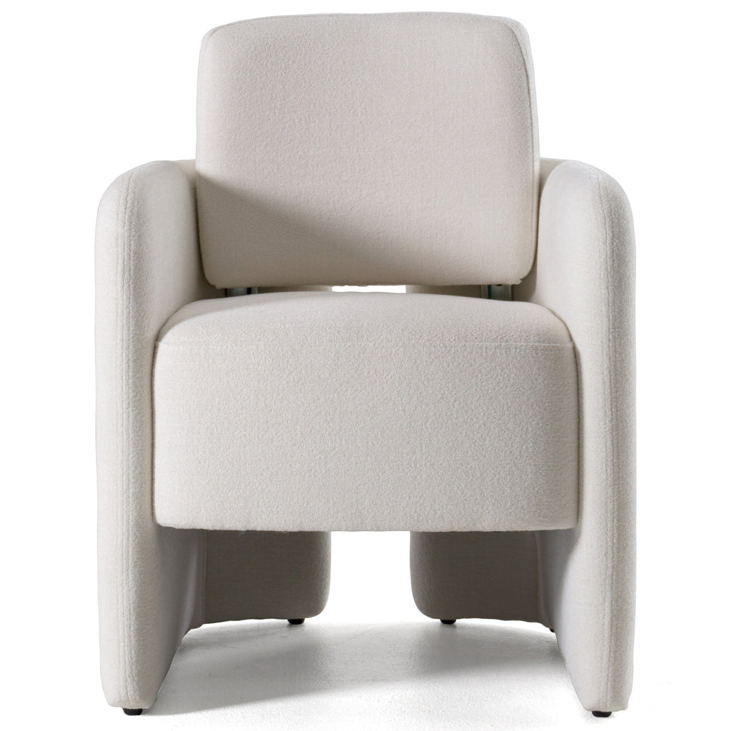Hermosa - Modern White Fabric Dining Chair