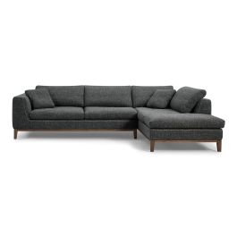 Hickman - Modern Dark Grey Fabric Right Facing Sectional Sofa